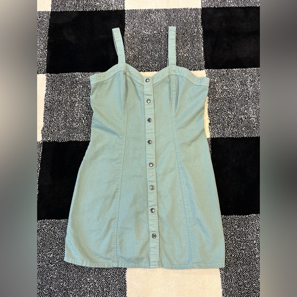 Olive Green Denim Dress